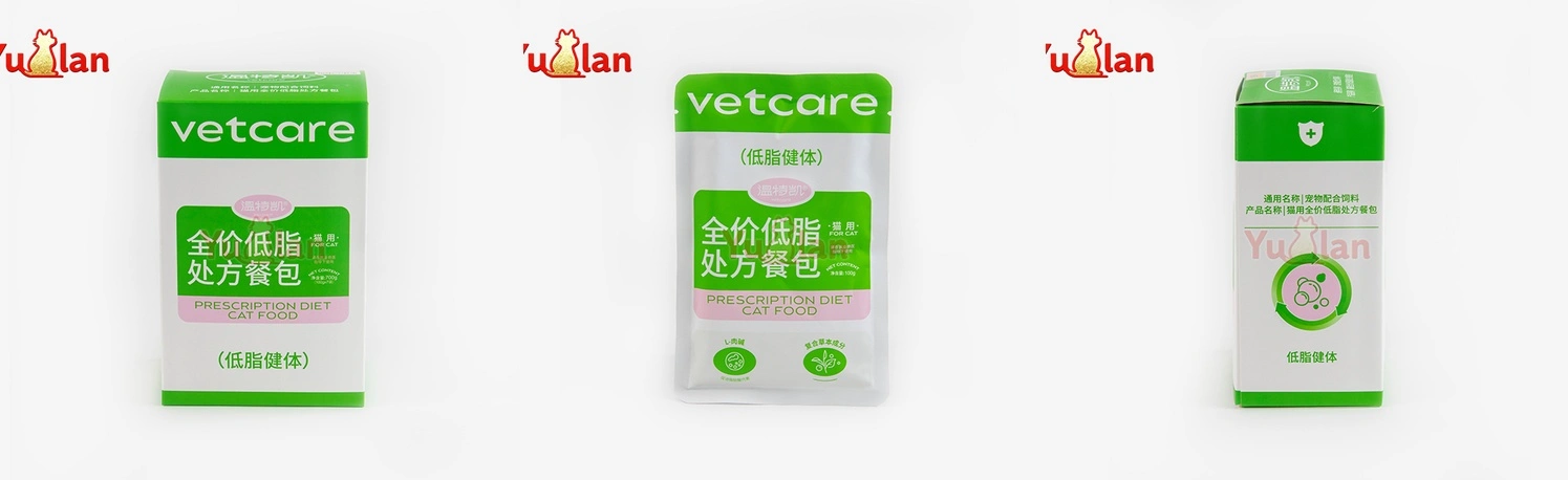 Low-fat prescription pouch for cats