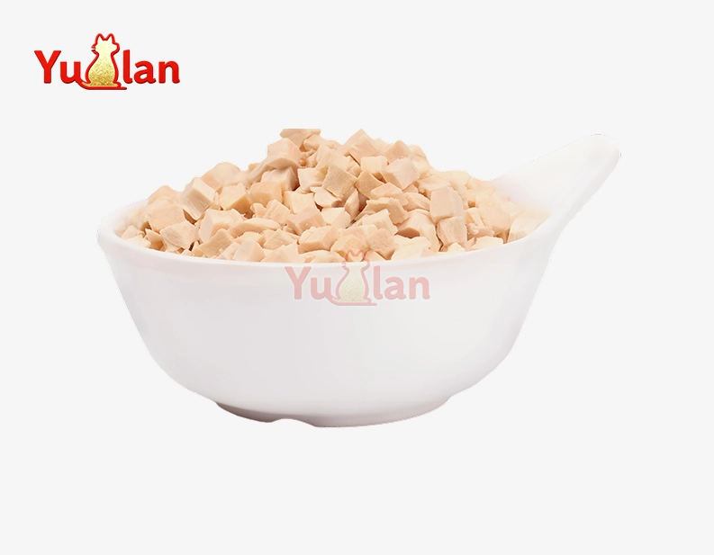 Freeze-dried chicken cubes