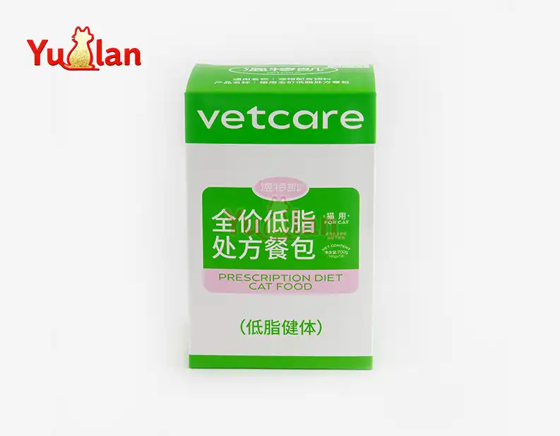 Low-fat prescription pouch for cats